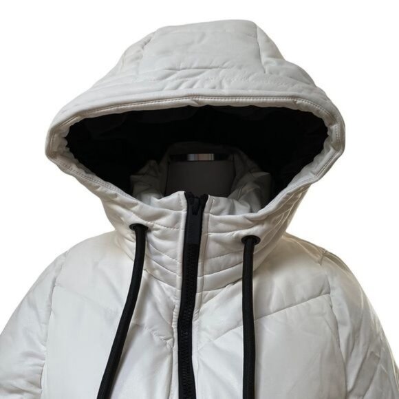 Marc New York Performance Vegan Leather Puffer Jacket Winter White Size Medium - Picture 9 of 17